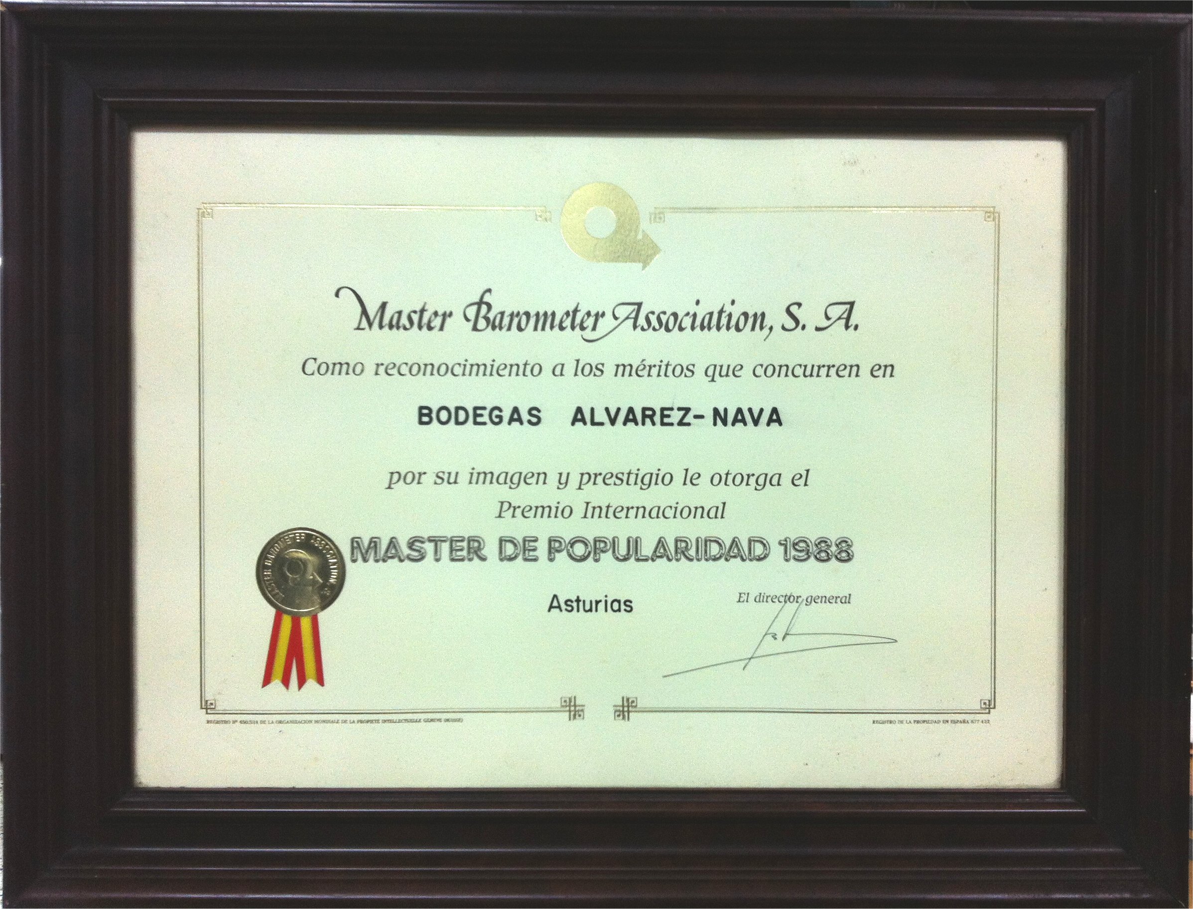 Diploma master popularidad 1988